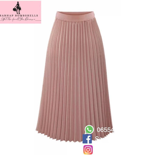 Peach Pleated Skirt