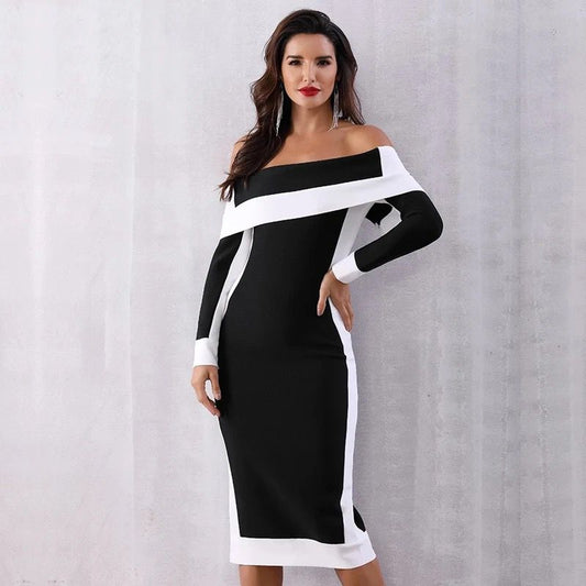 Off Shoulder Fold Over Dress