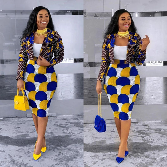 Ankara Blazer & Pencil Skirt