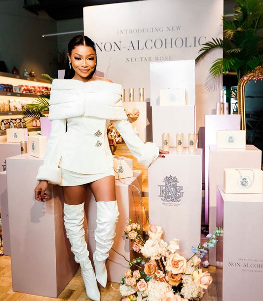 Bonang's Glam Snow White Winter mini Dress