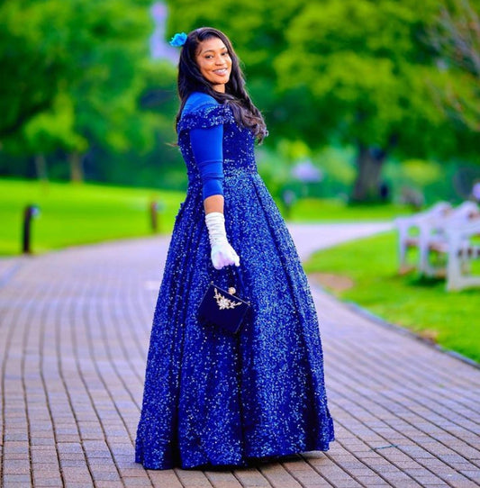 Sparkling Blue ball-gown